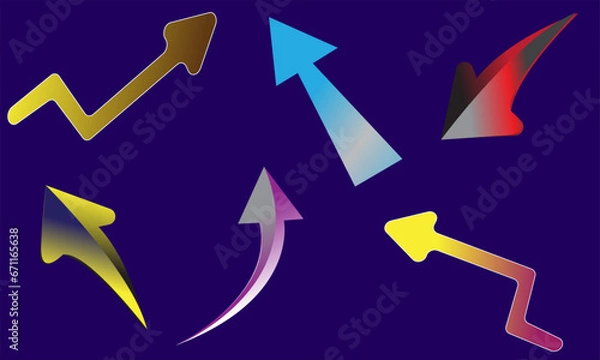 Fototapeta 3d arrows Vectors  Illustrations , Onwards Upwards Arrows 3d Glossy Stock , Arrow Stickerst Various Angles Directions, 3d Stock Vector Colorful ribbon arrow set. Arrow stickerst various angle3d Arrow