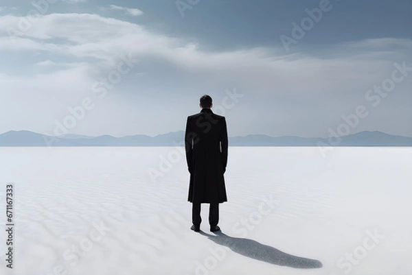 Obraz businessman walking on the beach