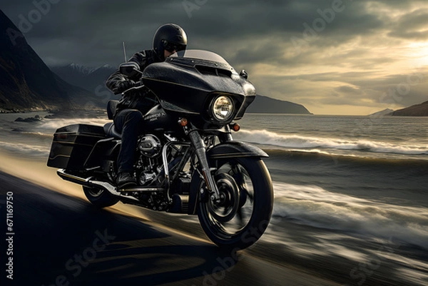 Obraz motorcycle on the beach