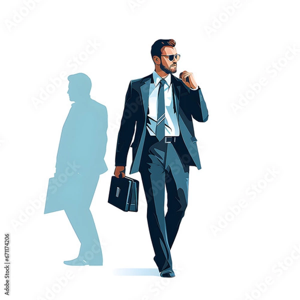 Fototapeta Cartoon style of man in suit and tie