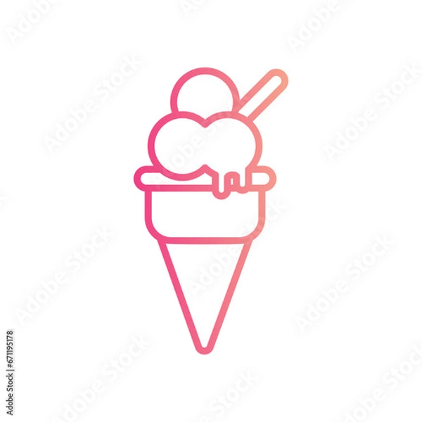 Fototapeta Ice Cream icon isolate white background vector stock illustration.