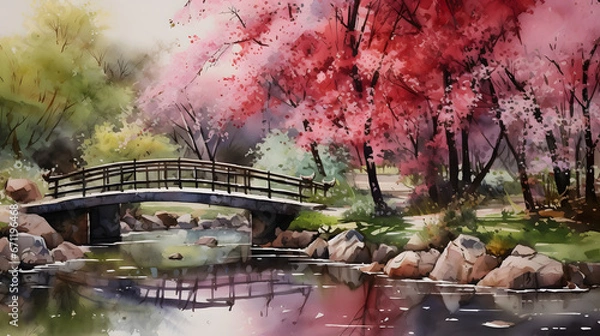 Fototapeta bridge over the river