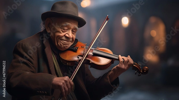 Fototapeta man with violin