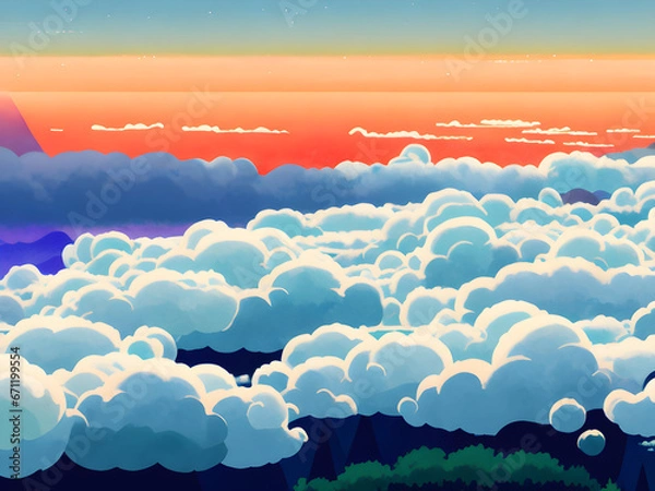 Fototapeta Clouds. Generate AI.