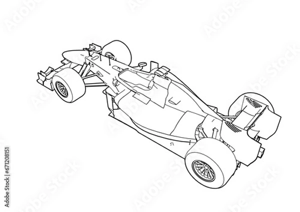 Obraz Silhouette F1 Car Vector