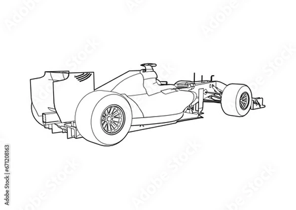 Obraz Silhouette F1 Car Vector