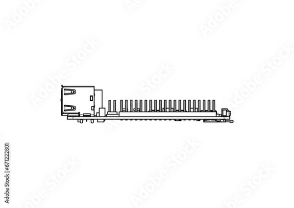 Obraz Raspberry Pi 5 board Silhouette	