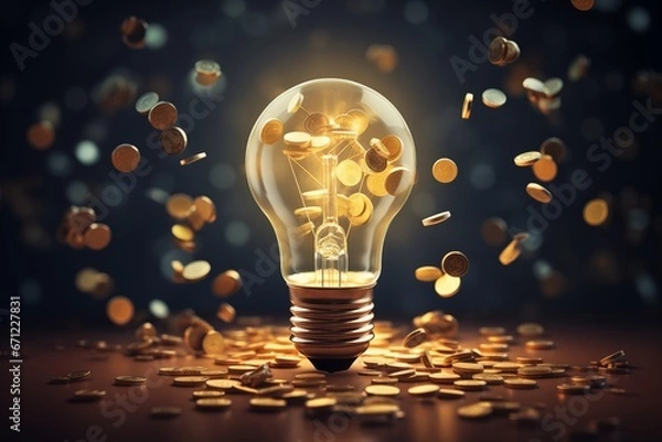 Fototapeta Luminous Prosperity: The Value of Bright Ideas