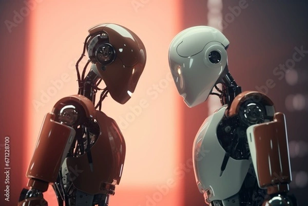 Obraz Conversations in Luminous Robotic Elegance.