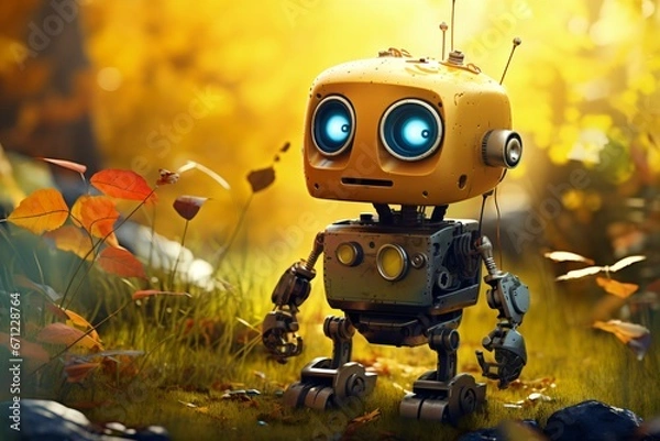 Fototapeta Autumn Exploration of a Robot.