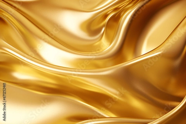 Fototapeta golden silk background, generative ai