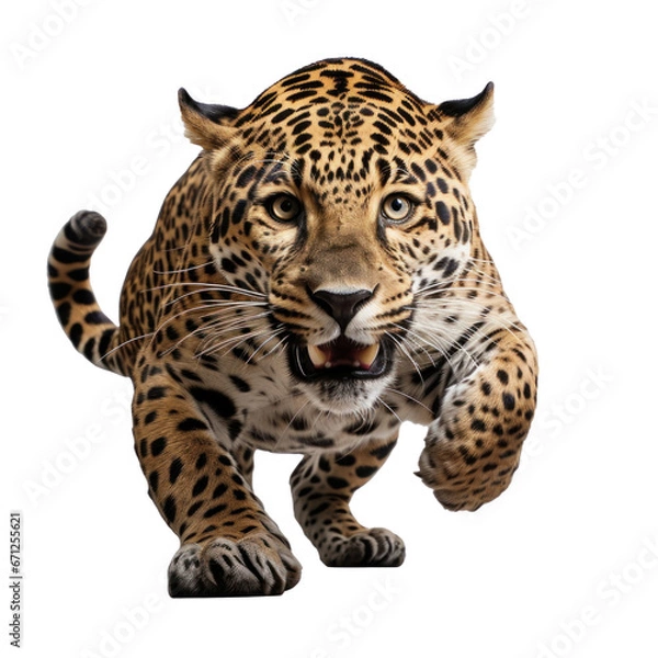 Obraz a jaguar in a jump isolated