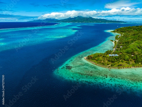 Obraz Taha'a by drone, French Polynesia