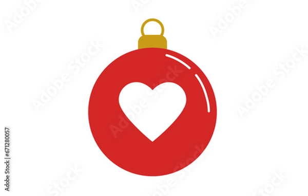 Obraz red christmas ball with heart