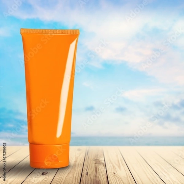 Fototapeta One single blank shampoo bottle