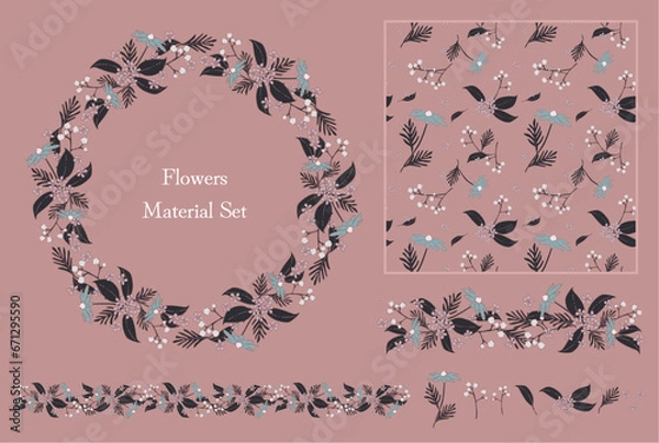 Obraz flowers material set