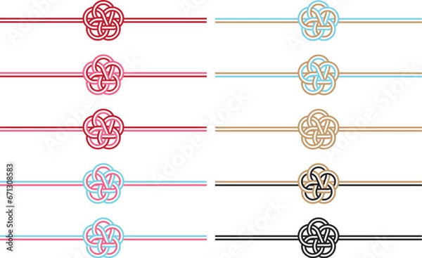 Fototapeta  水引梅結び　年賀素材　和柄　ご祝儀