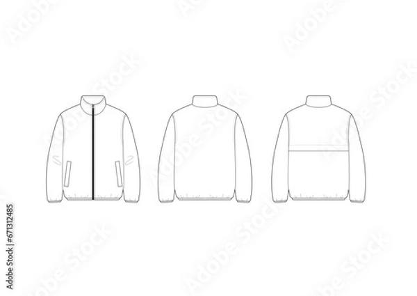 Fototapeta シンプルなウィンドブレーカーブルゾン/ニットテープ仕様/ベンチレーション