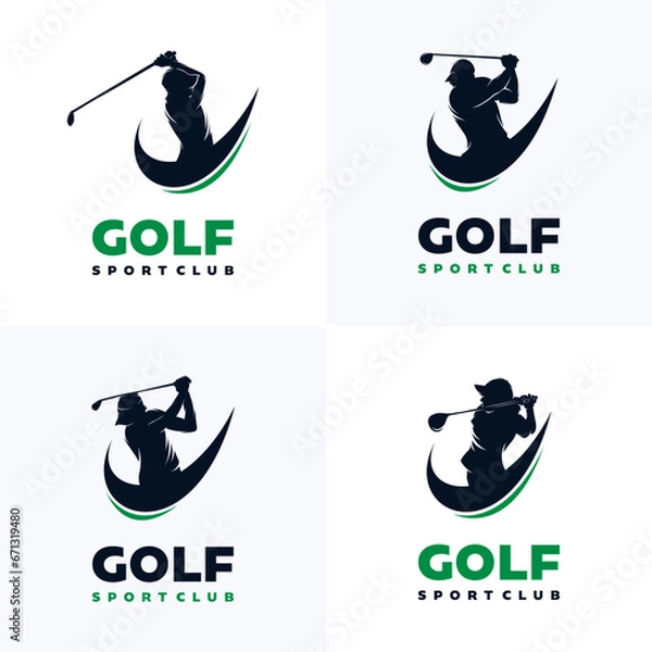 Fototapeta Set of golf logo swing shoot vector illustration