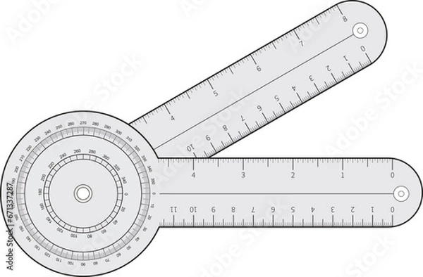 Fototapeta Goniometer Instrument Vector measures an Angle or allows an object to be rotated to a precise angular position
