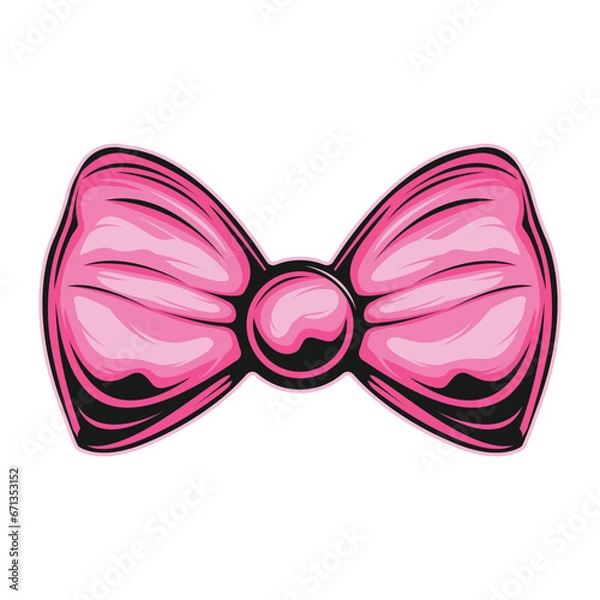 Obraz Pink bow tie isolated on white background