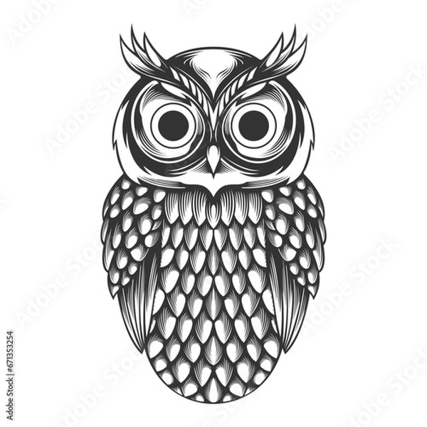 Obraz owl on white background