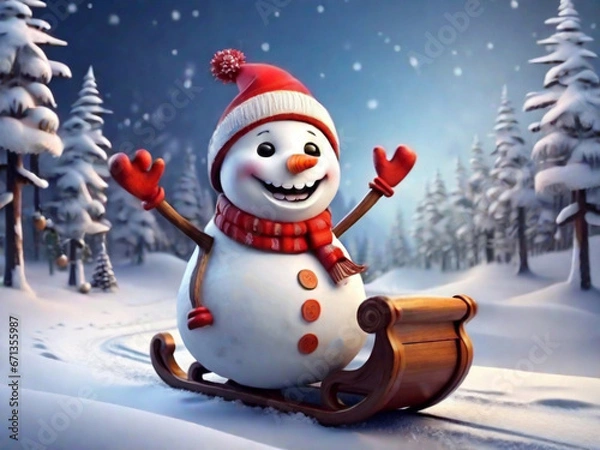 Fototapeta Merry christmas and happy new year concept illustration. Created using generative AI tools