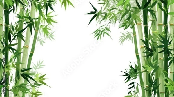 Obraz Bamboo tree on white background for decoration of art frame,wallpaper,card and banner.