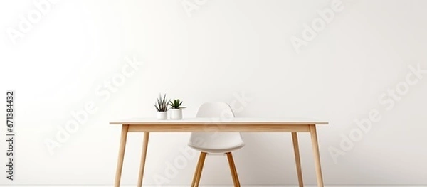 Fototapeta White background with one dining table