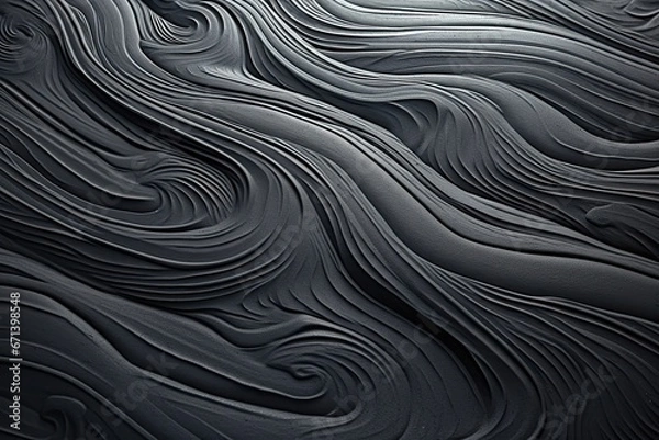Fototapeta Midnight Sands: Black Sand Beach Texture with Patterns