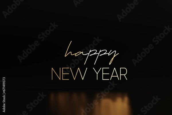 Fototapeta The joy of welcoming a gift-like new year. 3d rendering.
