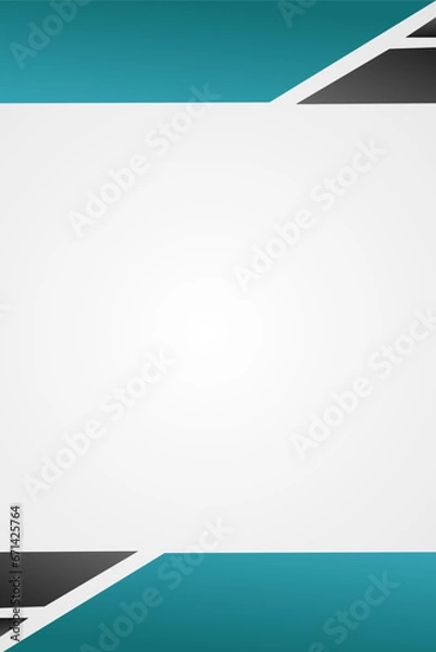 Obraz Simple white abstract background with blue and black frame with copy space for text, presentation, banner business, texture, backdrop, template design. Vector illustration