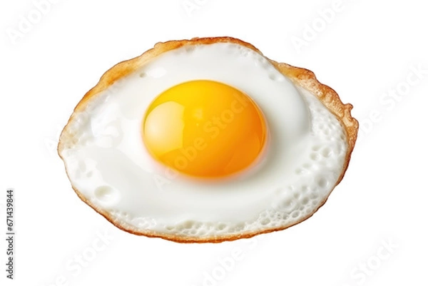 Fototapeta Fried Egg on a Transparent Background, Generative AI.