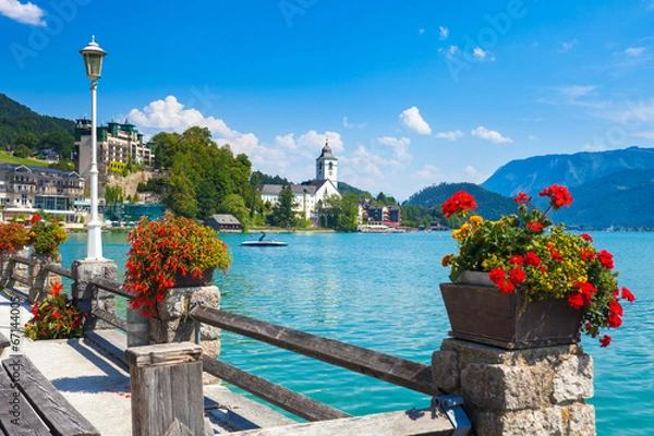 Obraz View of St. Wolfgang waterfront