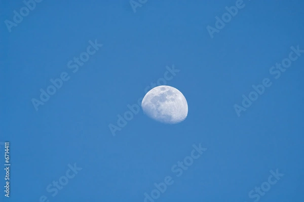 Obraz Three quarter moon in blue sky