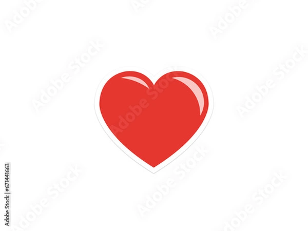 Fototapeta ぷるんとしたハートシール：赤