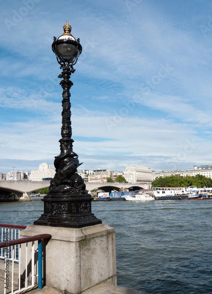 Obraz London view with antique lamppost