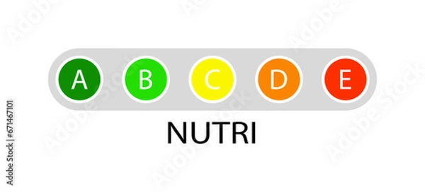 Fototapeta A, B, C, D, E Nutri icon. Flat, color, Nutri icon. Vector icon