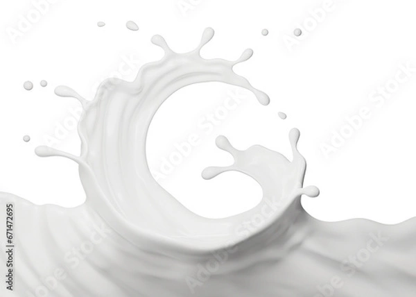 Fototapeta PSD Milk Splash 3D Rendering