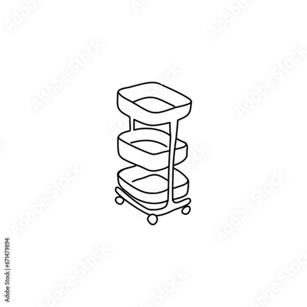 Obraz bookcase on wheels, ikea