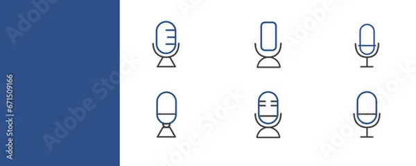 Fototapeta Microphone symbolds as Broadcasting icons 