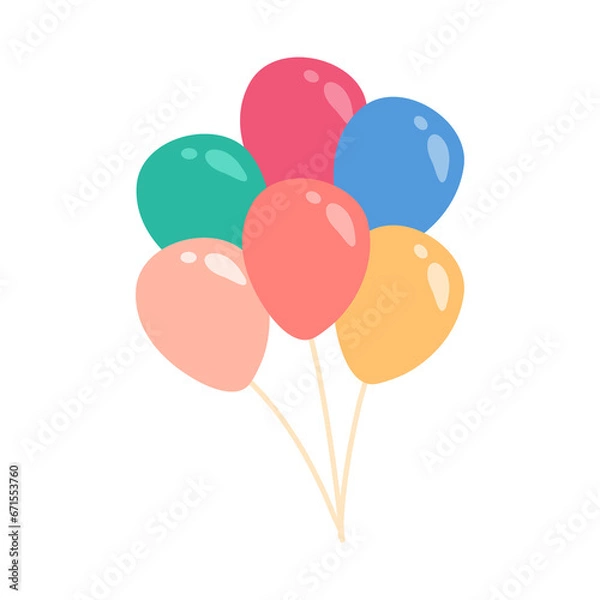 Fototapeta colorful balloons birthday element illustration