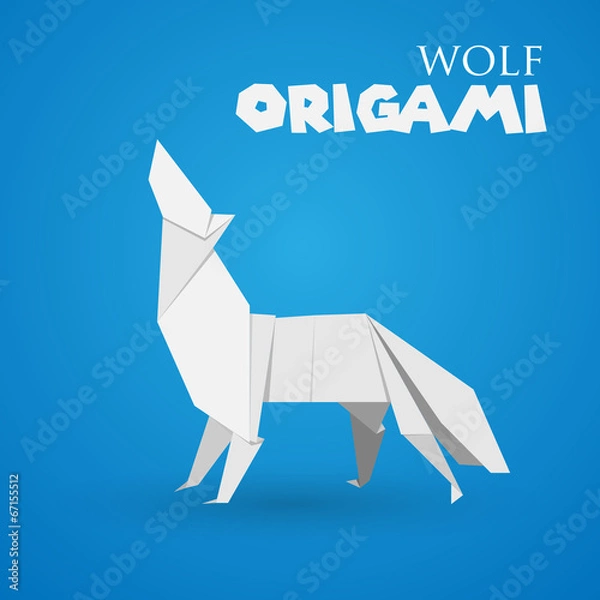 Obraz wolf origami