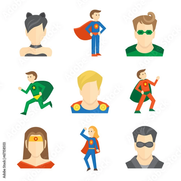 Fototapeta Superhero icon flat