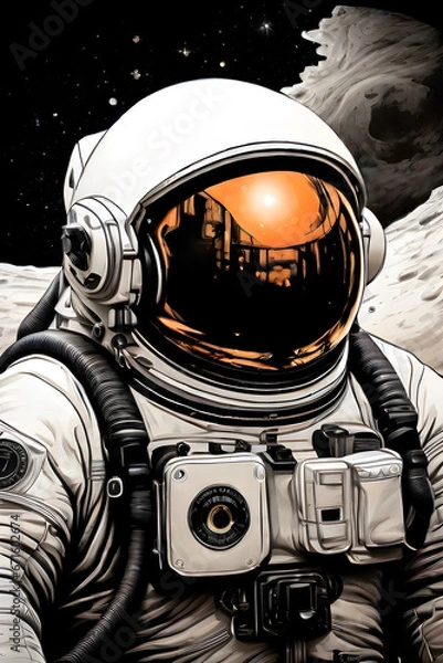 Fototapeta Exploring the Unknown: Astronaut Backdrop