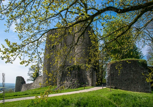 Obraz Photo of the keep of the castle of Pouzauges, commune of Pouzauges in the department of Vendée in France.