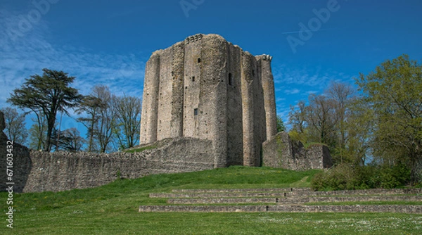 Obraz Keep of the castle of Pouzauges, castle in ruins of the town and commune of Pouzauges in the department of Vendée in France.