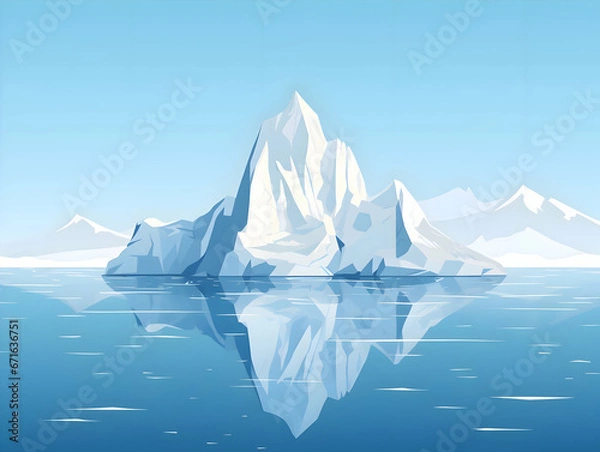 Fototapeta Iceberg flat illustration minimalism. High-resolution