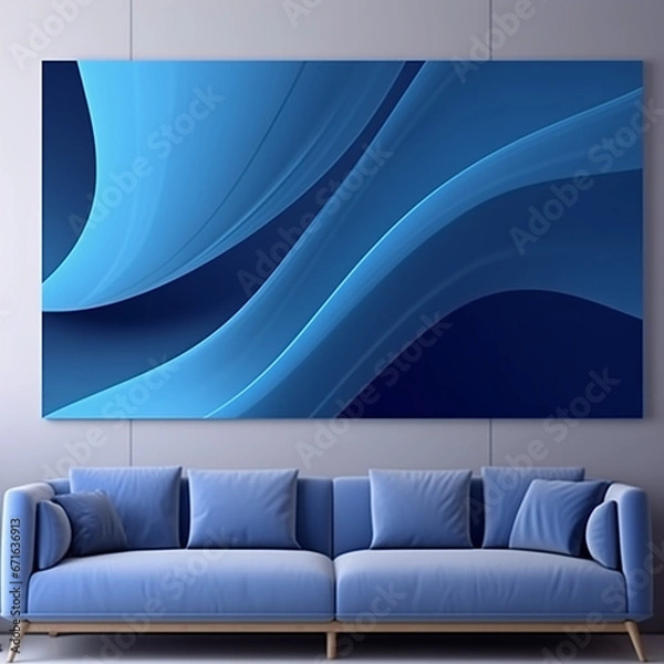 Obraz blue sofa in a room