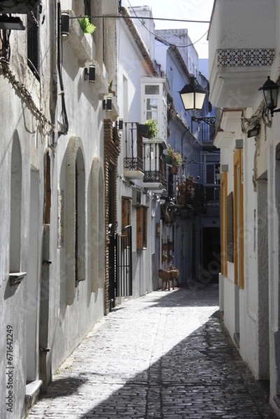 Obraz Calles de Tarifa, edificios blancos 